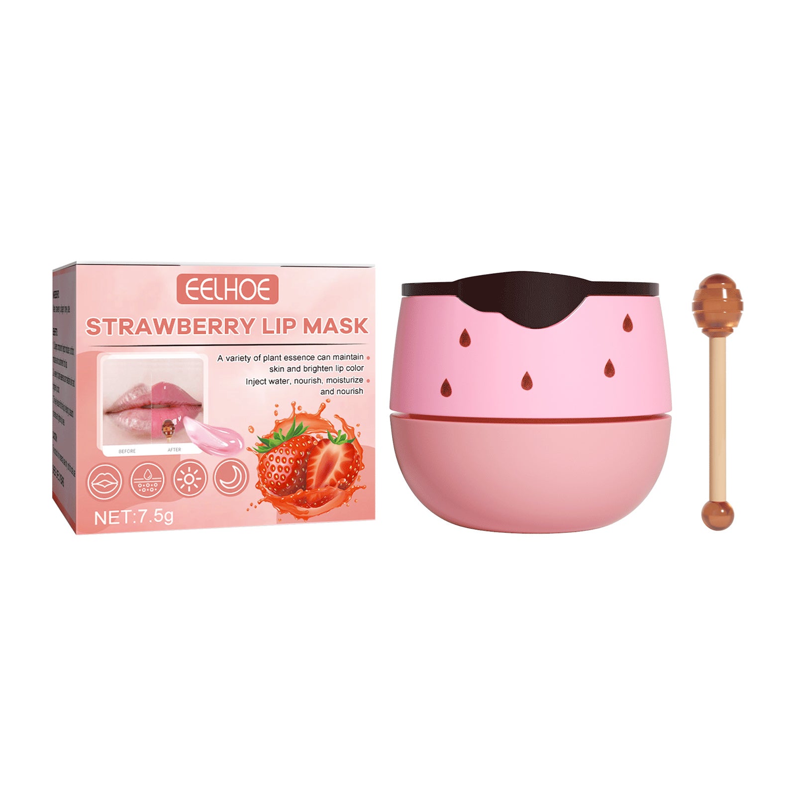 EELHOE Lip Mask Lightening Lip Lines, Hydrating, Moisturizing, Removing Dead Skin, Anti-Freezing And Cracking, Non-Greasy And Easy To Absorb Lip Balm