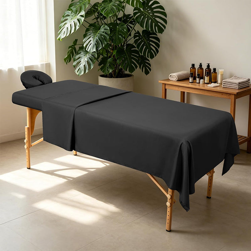 3-Piece Massage Table Sheet Set – Solid Color, Washable & Durable