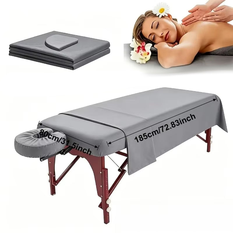3-Piece Massage Table Sheet Set – Solid Color, Washable & Durable