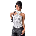 Wave point hanging neck sleeveless top